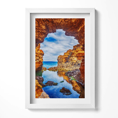 Obraz s rámem elegantní Pohled zpod skal na moře