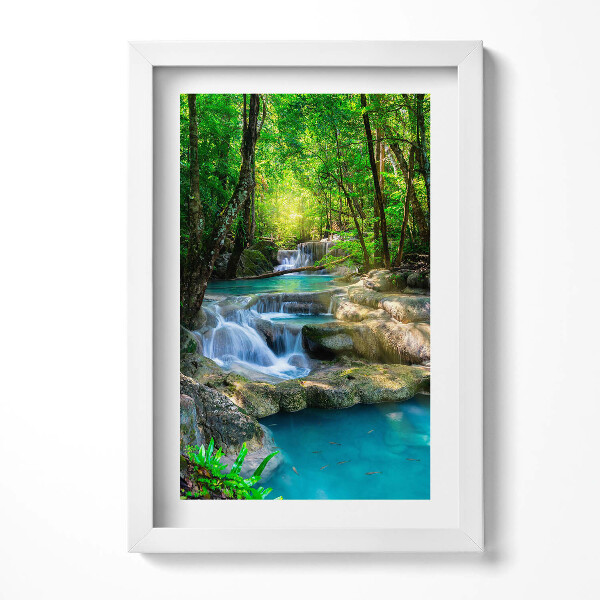 Obraz s rámem elegantní Tyrkysový potok v lese