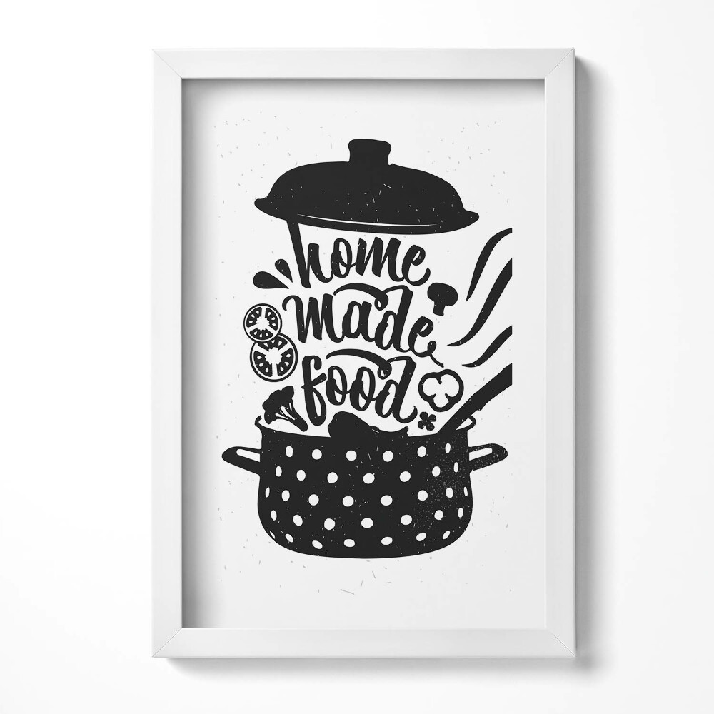 Obraz s rámem elegantní Domácí jídlo - nápis do kuchyně