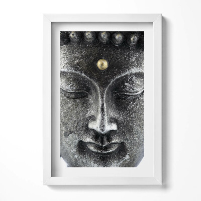 Obraz s rámem elegantní Hlava sošky Buddhy
