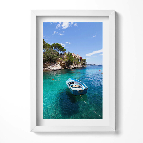Obraz s rámem elegantní Loď na tyrkysové moře