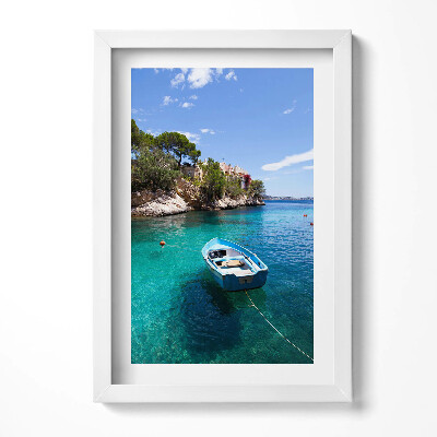 Obraz s rámem elegantní Loď na tyrkysové moře