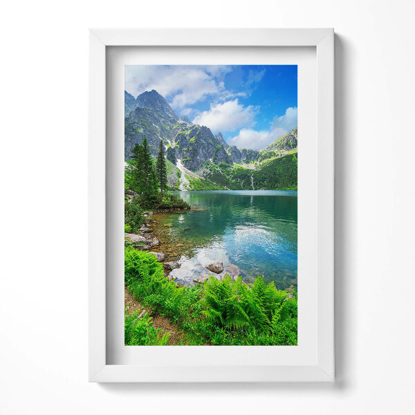 Obraz s rámem elegantní Lesní horská krajina