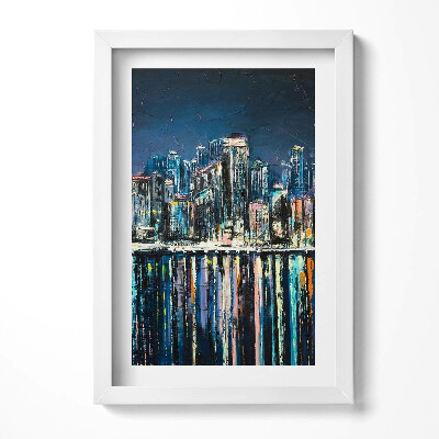 Obraz s rámem elegantní Země květin - fantazie přímořského města