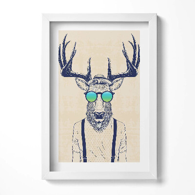 Obraz s rámem elegantní Abstraktní jelen s lidskými rysy
