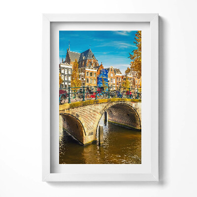 Obraz s rámem elegantní Podzimní blues Amsterdamu