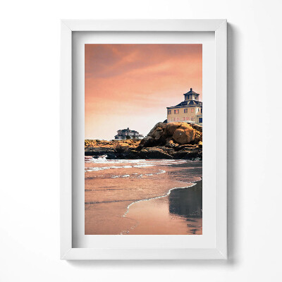 Obraz s rámem elegantní Pobřežní chata Sherman