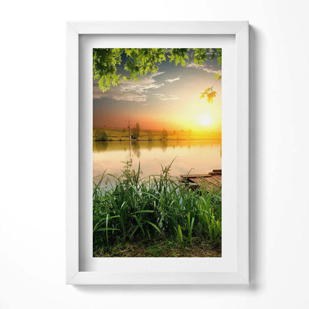 Obraz s rámem elegantní Západ slunce, letní dny