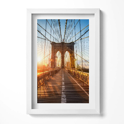 Obraz s rámem elegantní Brooklynský most NYC