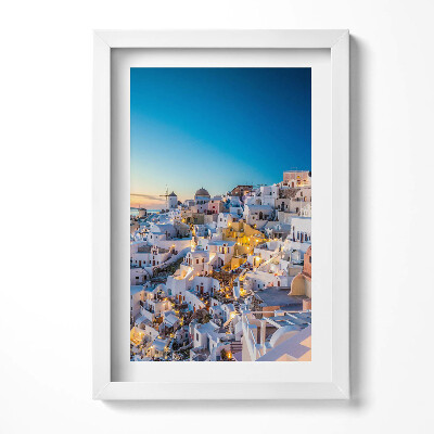 Obraz s rámem elegantní Západ slunce na Santorini