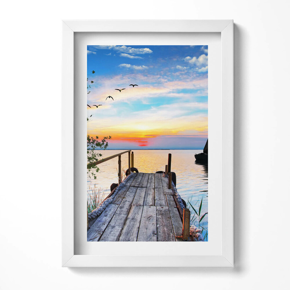 Obraz s rámem elegantní Plachetnice na jezeře