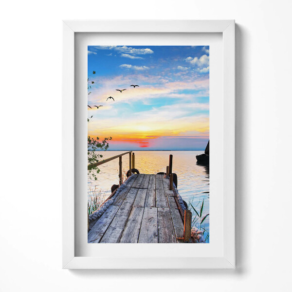 Obraz s rámem elegantní Plachetnice na jezeře