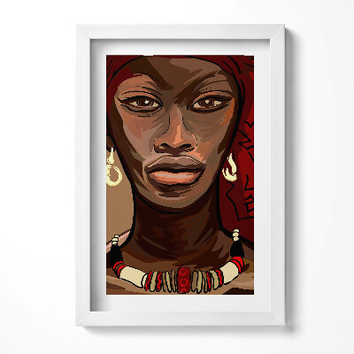 Obraz s rámem elegantní Umění - malba africké ženy