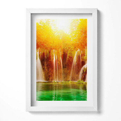 Obraz s rámem elegantní Malebný pohled na vodopád
