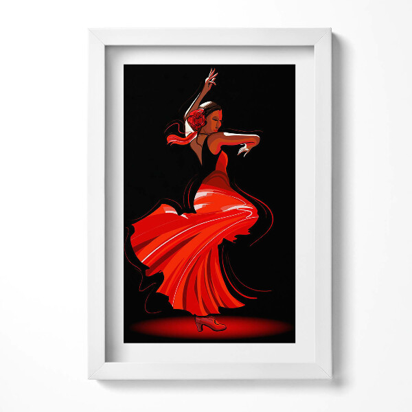 Obraz s rámem elegantní Kulturní fenomén flamenco tanečnice hudba zpěv oblečení