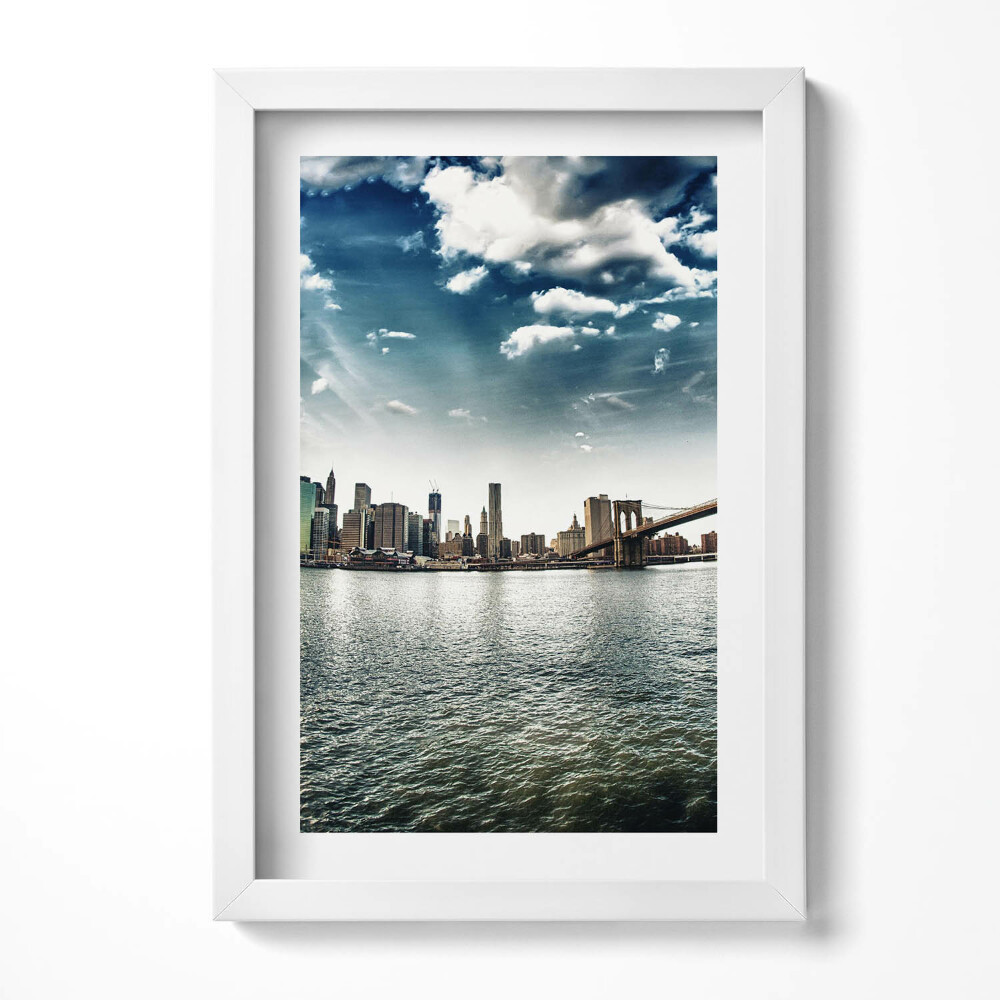 Obraz s rámem elegantní Město a Brooklynský most