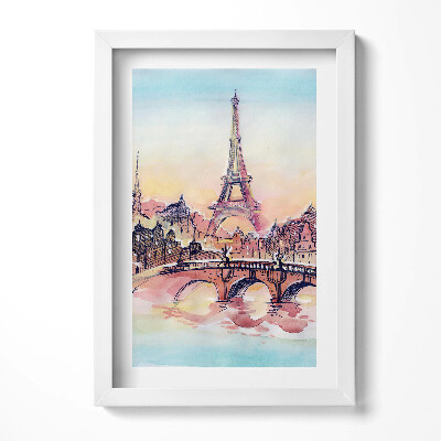 Obraz s rámem elegantní Malovaný pohled na Paříž