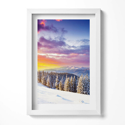 Obraz s rámem elegantní Zimní horská krajina