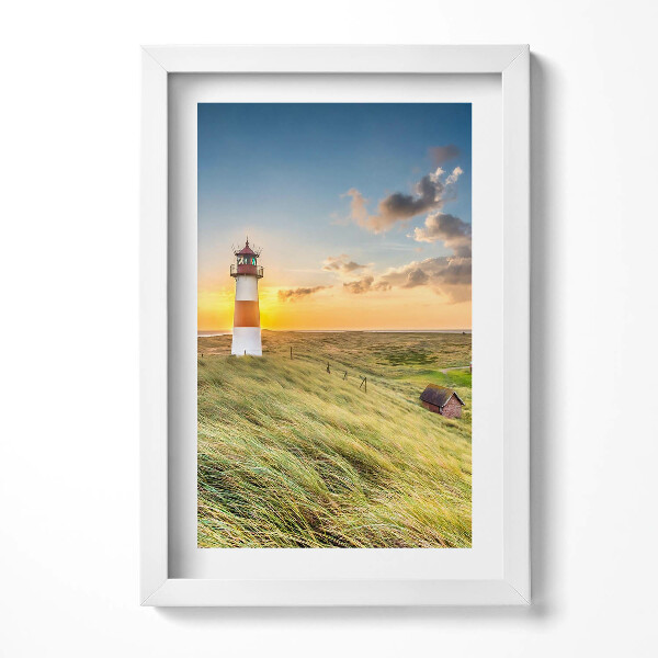 Obraz s rámem elegantní Seznam majáku na Syltu