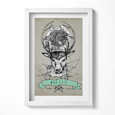 Obraz s rámem elegantní Jelení hlava