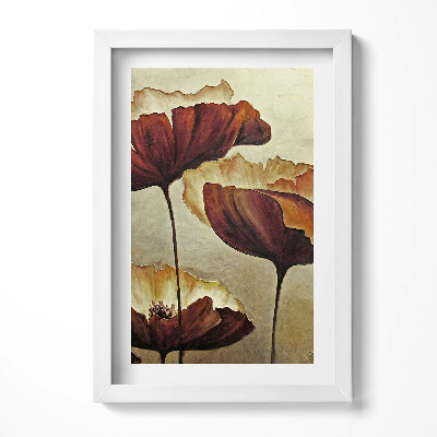 Obraz s rámem elegantní Malované máky