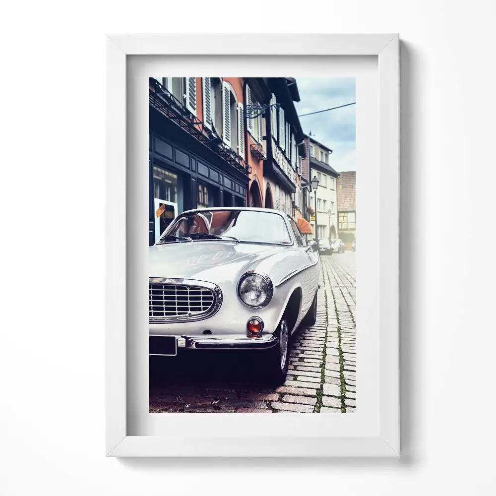 Obraz s rámem elegantní Retro auto