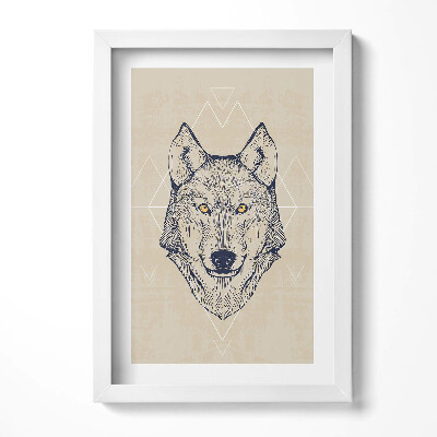 Obraz s rámem elegantní Vlčí hlava
