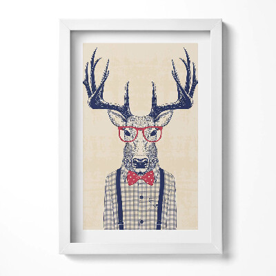 Obraz s rámem elegantní Jelen v košili a jazzový luk