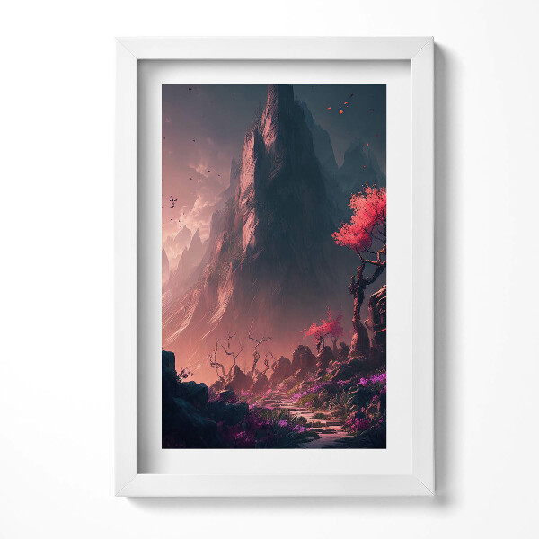 Obraz s rámem elegantní Magický les a hory