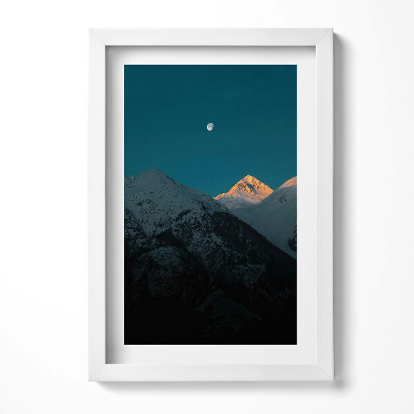 Obraz s rámem elegantní Západ slunce v horách