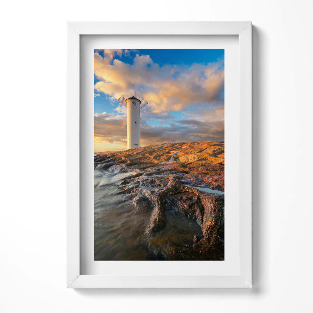 Obraz s rámem elegantní Maják na Baltském moři