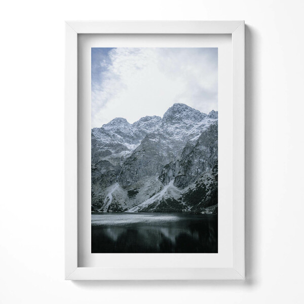 Obraz s rámem elegantní Morskie Oko v zimních Tatrách
