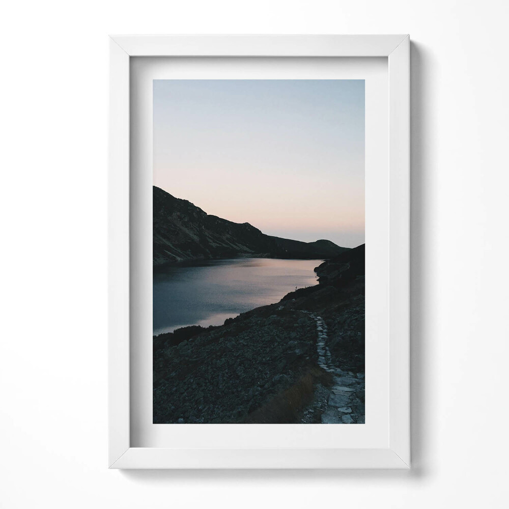 Obraz s rámem elegantní Jezero a hory Tater