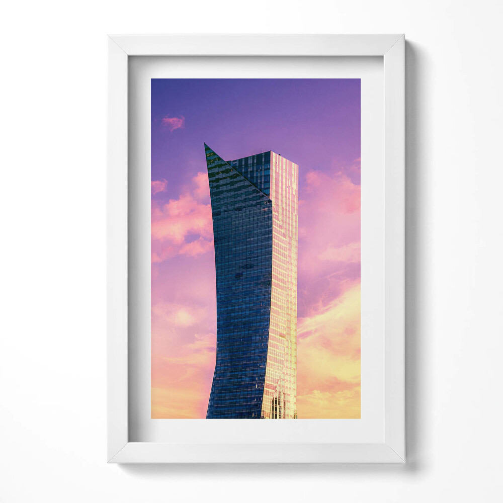 Obraz s rámem elegantní Mrakodrap ve Varšavě