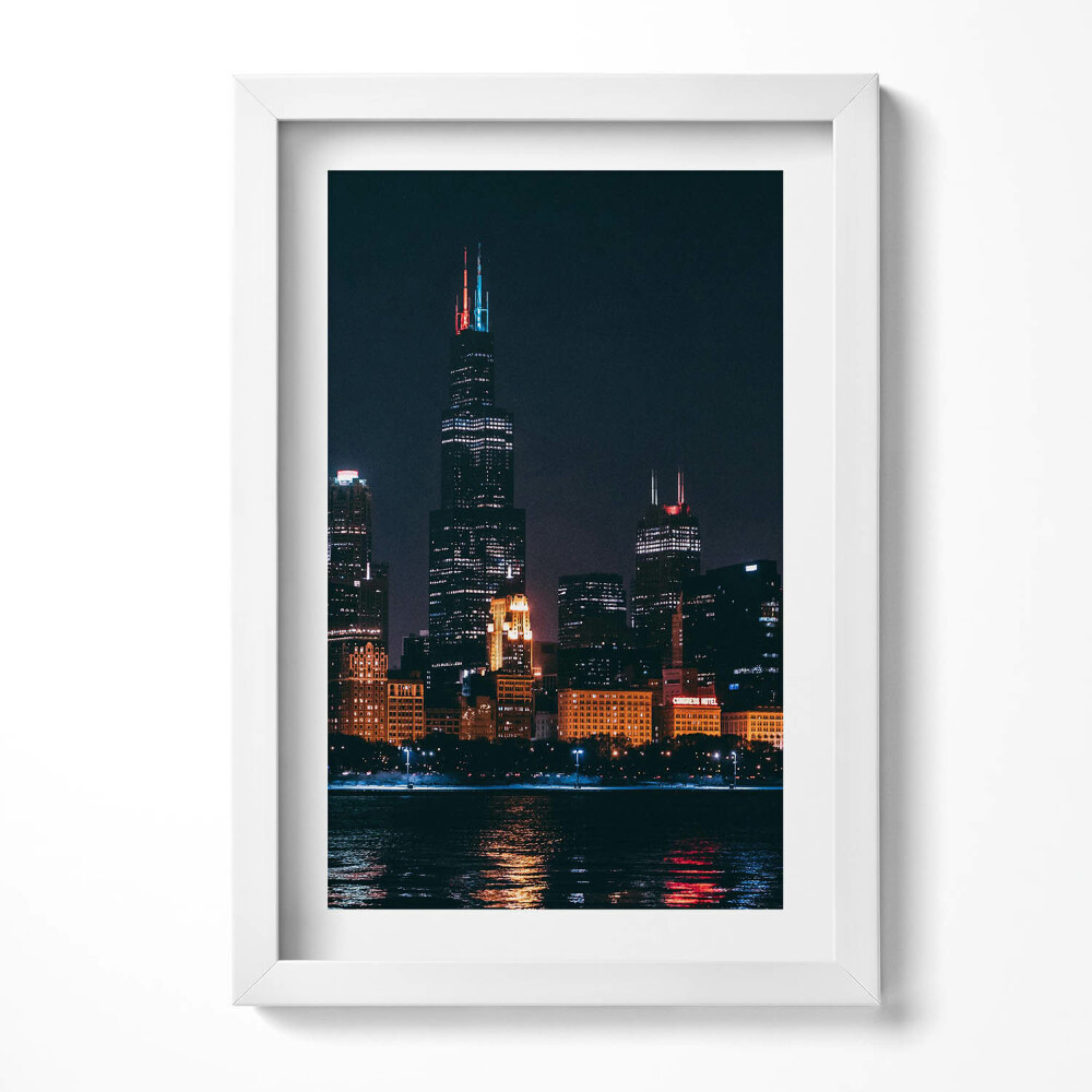 Obraz s rámem elegantní Panoráma města Chicago