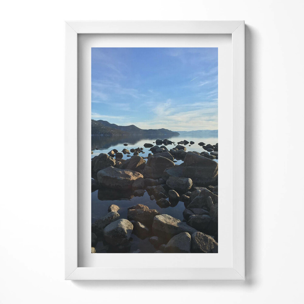 Obraz s rámem elegantní Kameny pod zataženou oblohou