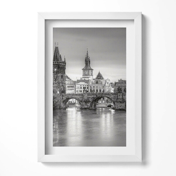 Obraz s rámem elegantní Pohled na Karlův most v Praze