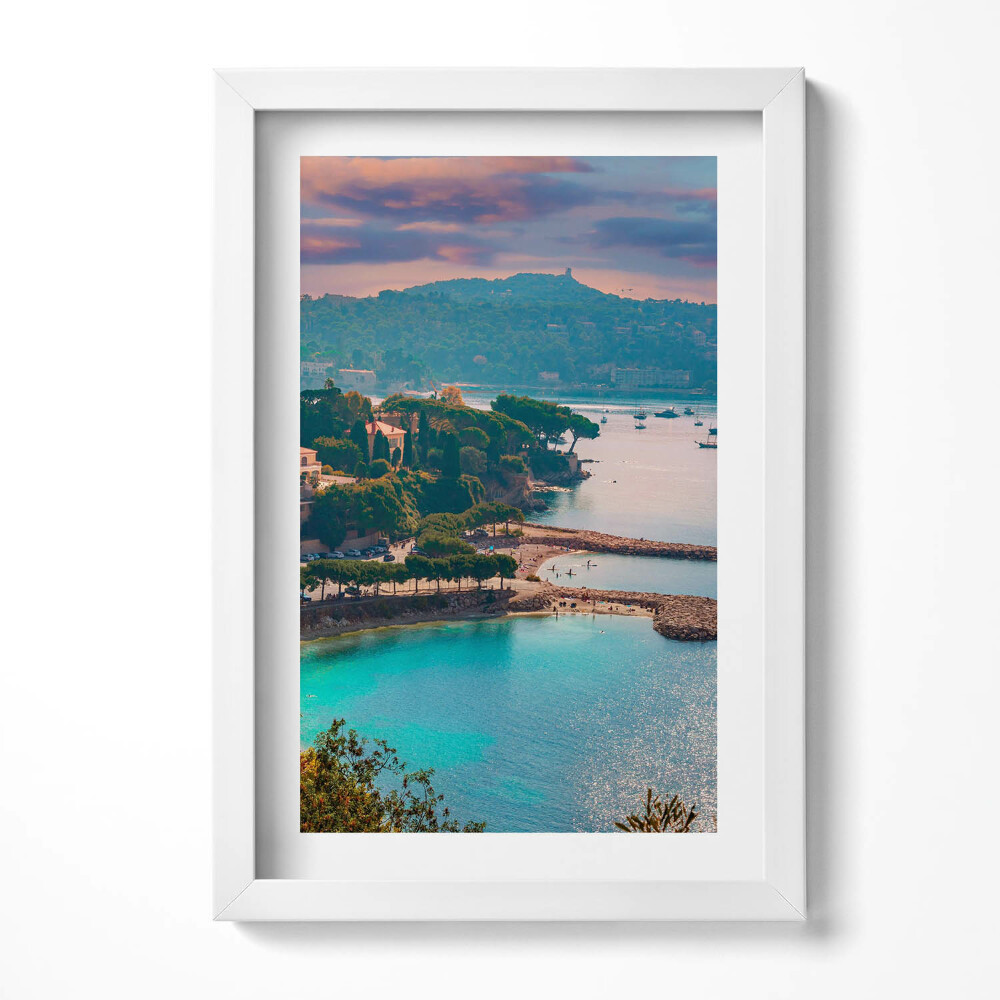 Obraz s rámem elegantní Pohled na Francouzskou riviéru