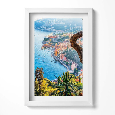 Obraz s rámem elegantní Vesnice Villefranche-sur-Mer