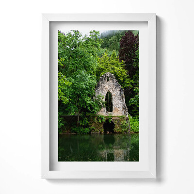 Obraz s rámem elegantní Ruiny staré kaple Chamonix Francie