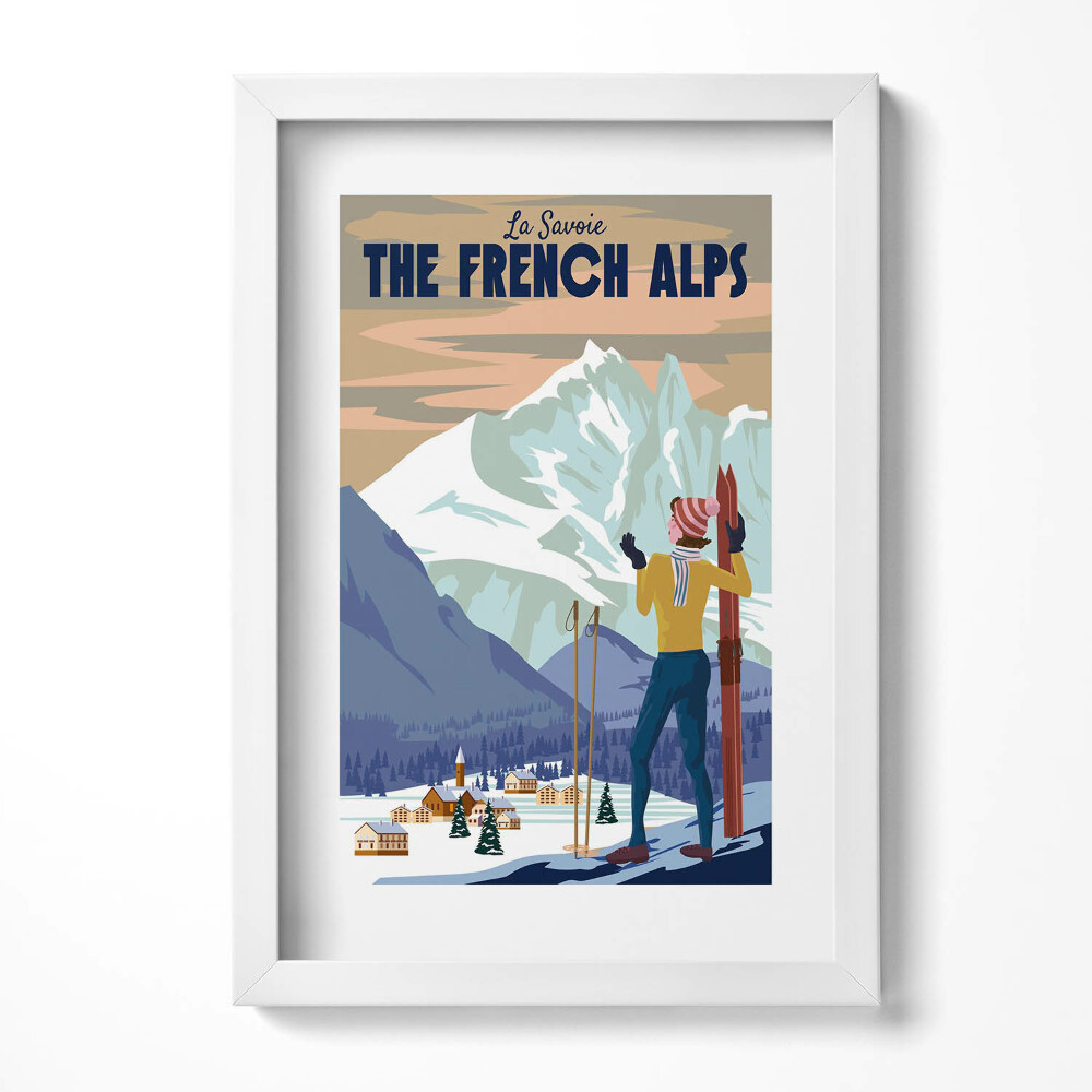 Obraz s rámem elegantní Francouzské Alpy plakát
