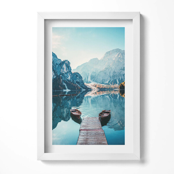 Obraz s rámem elegantní Lodě na jezeře