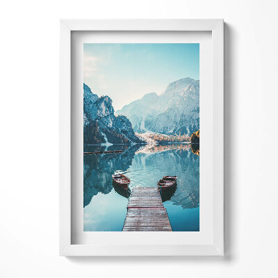 Obraz s rámem elegantní Lodě na jezeře