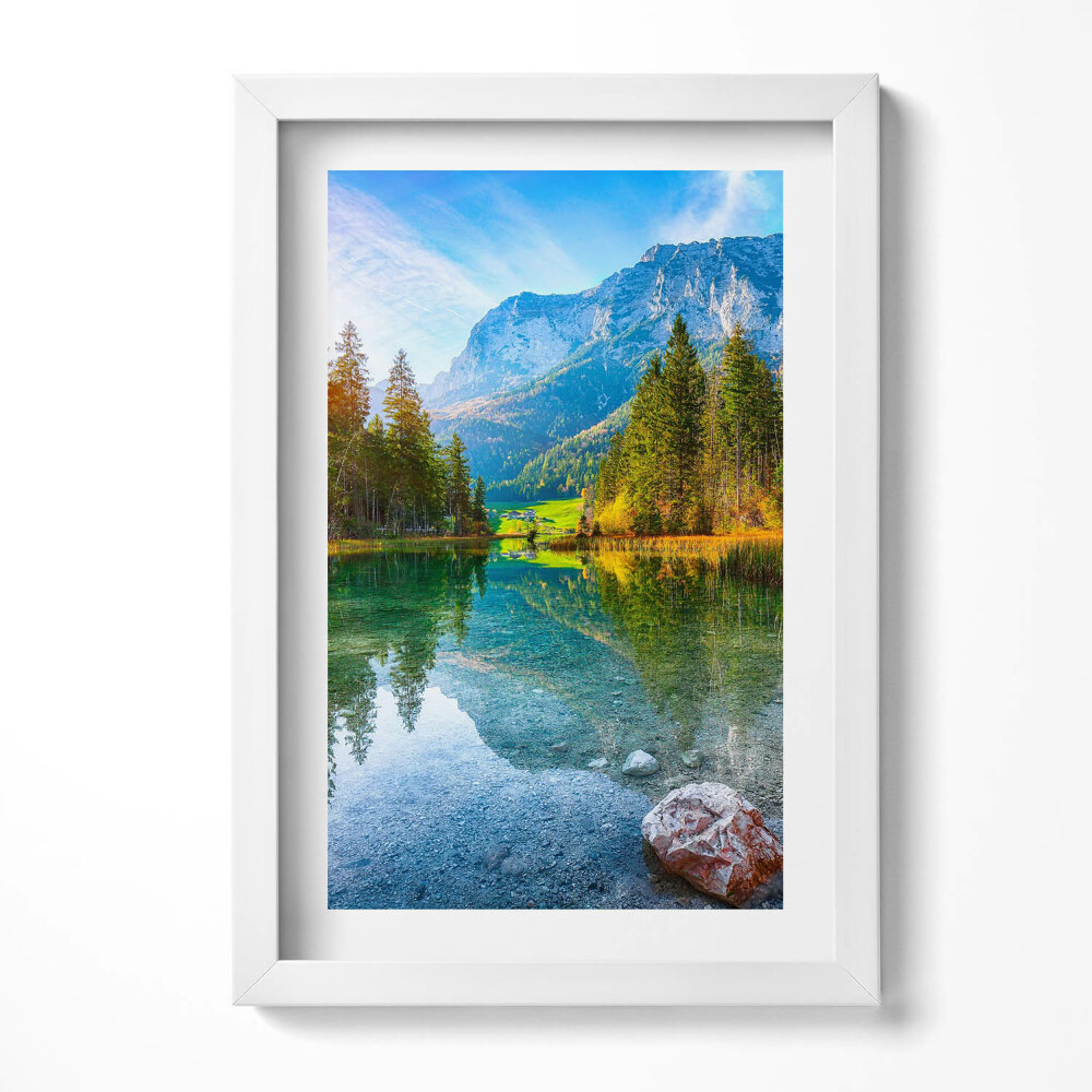 Obraz s rámem elegantní Říční horská krajina