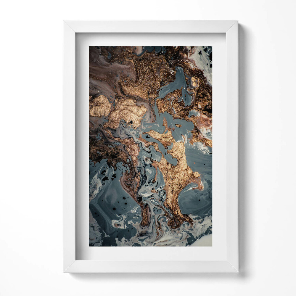 Obraz s rámem elegantní Mramor umění Abstrakt