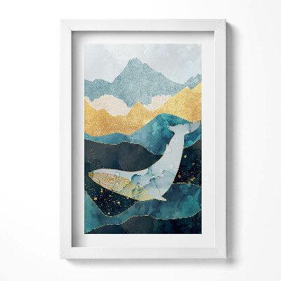 Obraz s rámem elegantní Velryba abstrakce