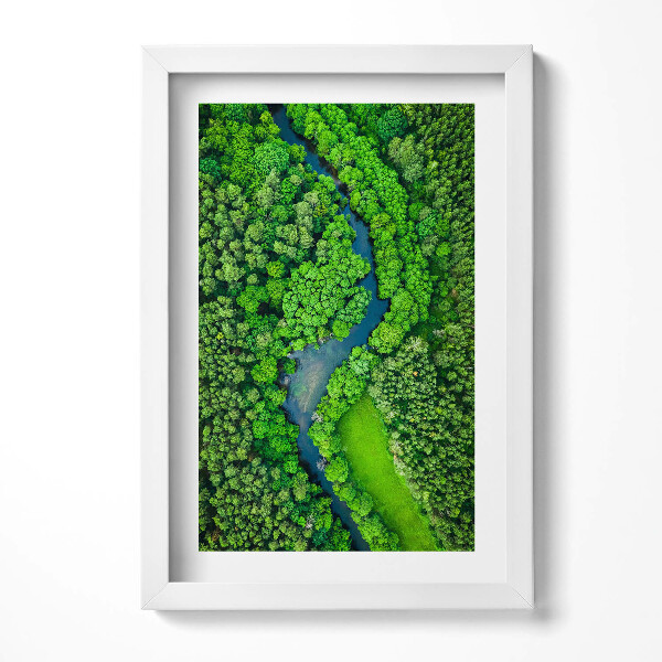 Obraz s rámem elegantní Řeka v lese