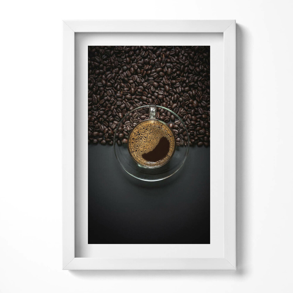 Obraz s rámem elegantní Káva a fazole