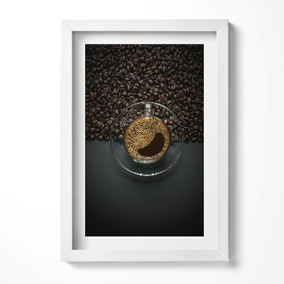 Obraz s rámem elegantní Káva a fazole