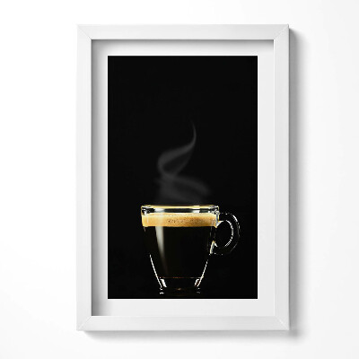 Obraz s rámem elegantní Sklenice černé kávy